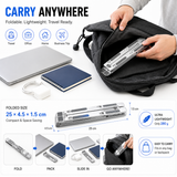 KavachCore Aluminum Laptop Stand for MacBook, Foldable Portable Laptop Riser for Laptop, Tablet & Mobile up to 15.6 Inch, Adjustable Ergonomic Stand - Silver
