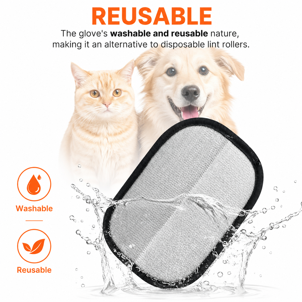 KavachCore Pet Hair Removal Glove for Cats & Dogs – 5-Finger Electrostatic Reusable Pet Hair Remover