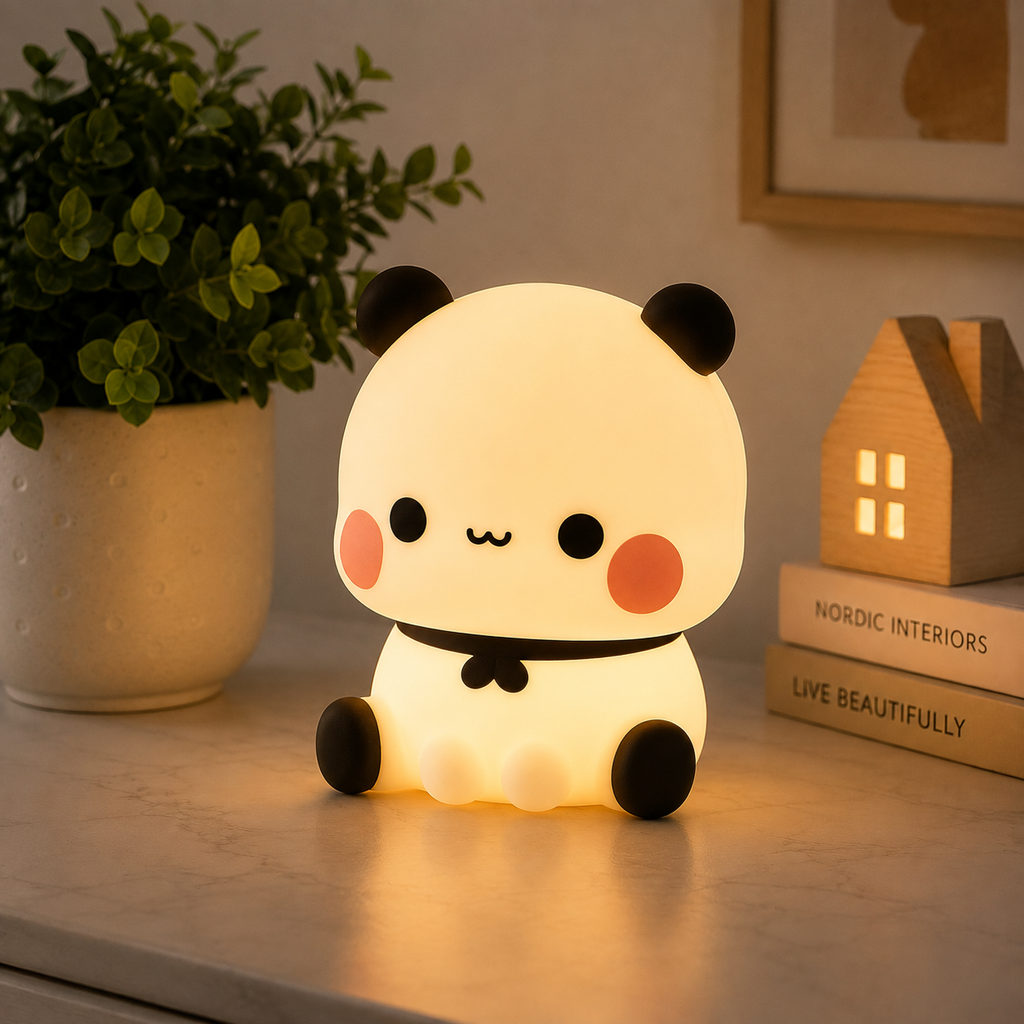 KavachCore Mini Baby Panda Night Light – Cute LED Lamp with Warm White Glow