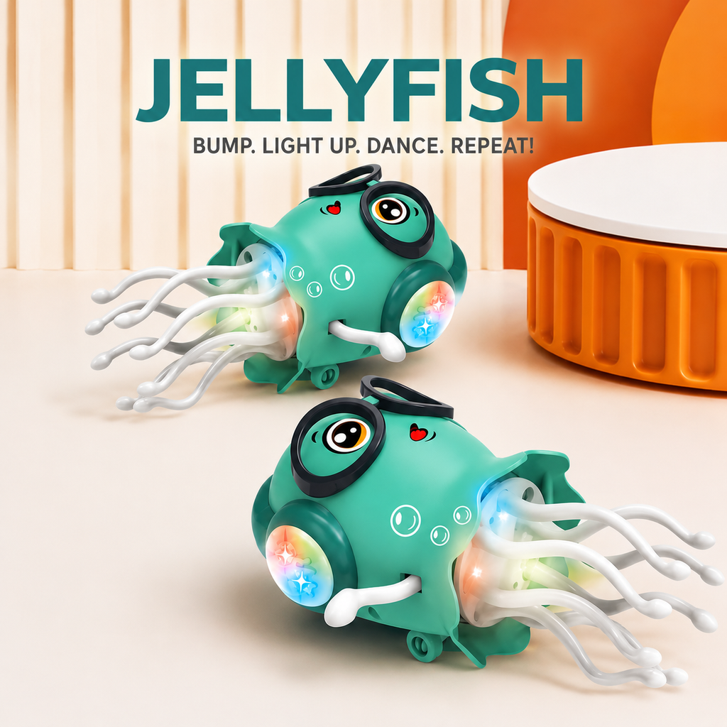 KavachCore Dancing Jellyfish Toy – Musical Automatic Moving Toy with LED Light, 360° Rotating Tentacles for Kids