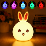 KavachCore Rabbit Silicone Night Lamp with Touch Control, Cute LED Bedside Lamp for Kids, Nursery & Bedroom