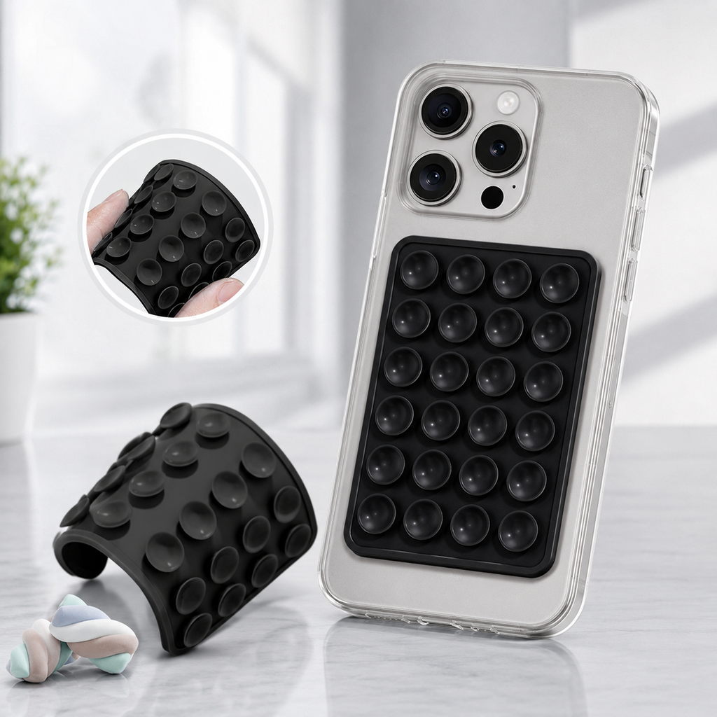 KavachCore Suction Phone Holder for Mirror, Glass & Smooth Surfaces – Hands-Free Mobile Phone Grip