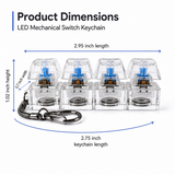 KavachCore 4-in-1 LED Keyboard Fidget Keychain – Mechanical Click Switch Stress Relief Toy