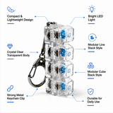 KavachCore 4-in-1 LED Keyboard Fidget Keychain – Mechanical Click Switch Stress Relief Toy